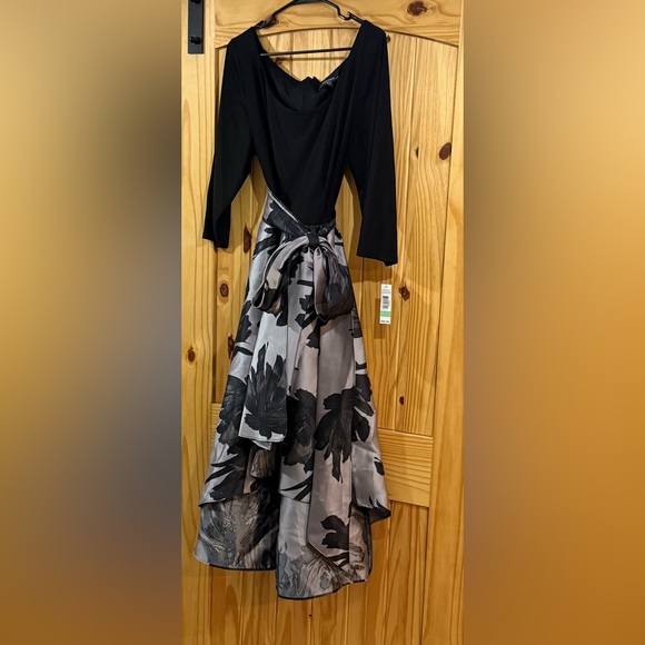 R & M Richards Black and Gray High Low Dress 18W - Picture 1 of 1